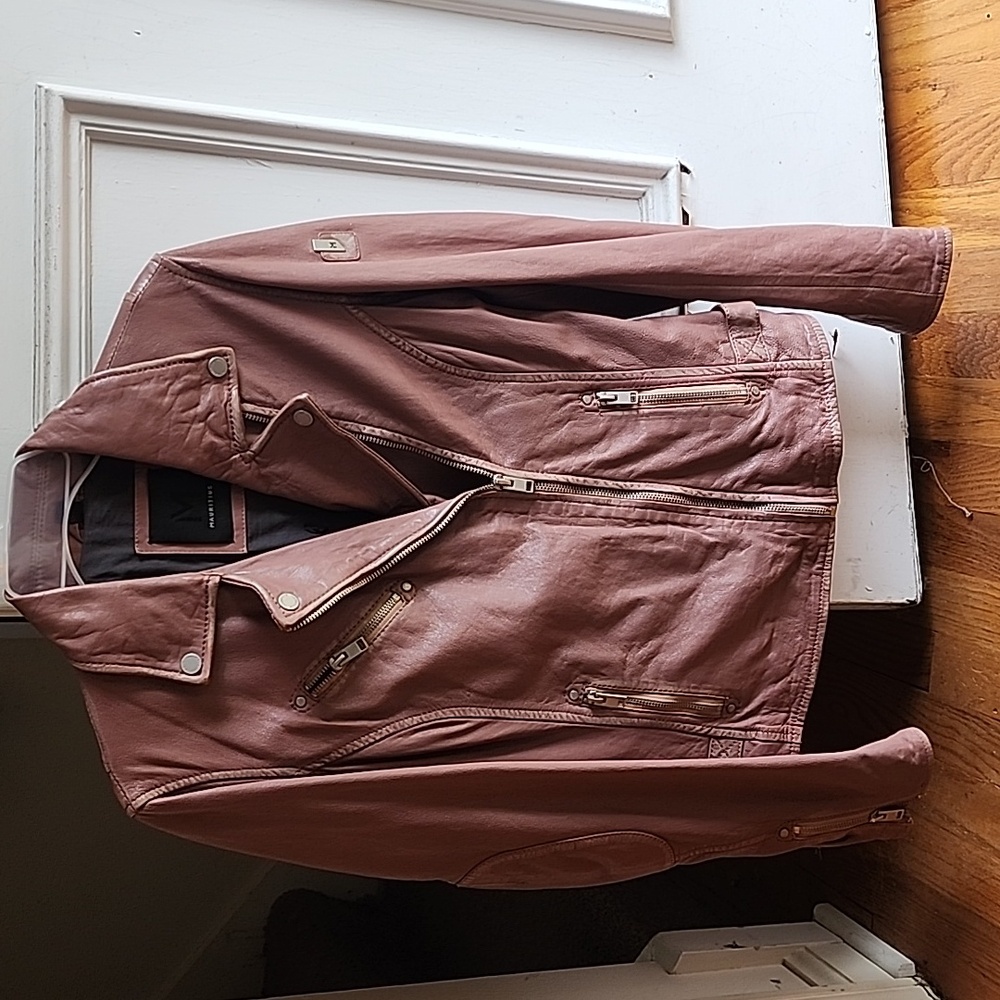 Mauritius genuine lambskin leather moto jacket